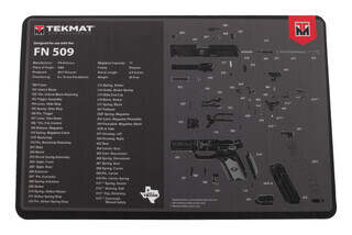 TekMat FN 509 Gun Cleaning Mat features an exploded diagram of FN 509 parts